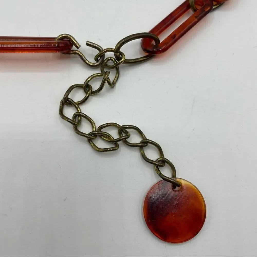 Vintage Plastic Tortoise Chain Link Belt
